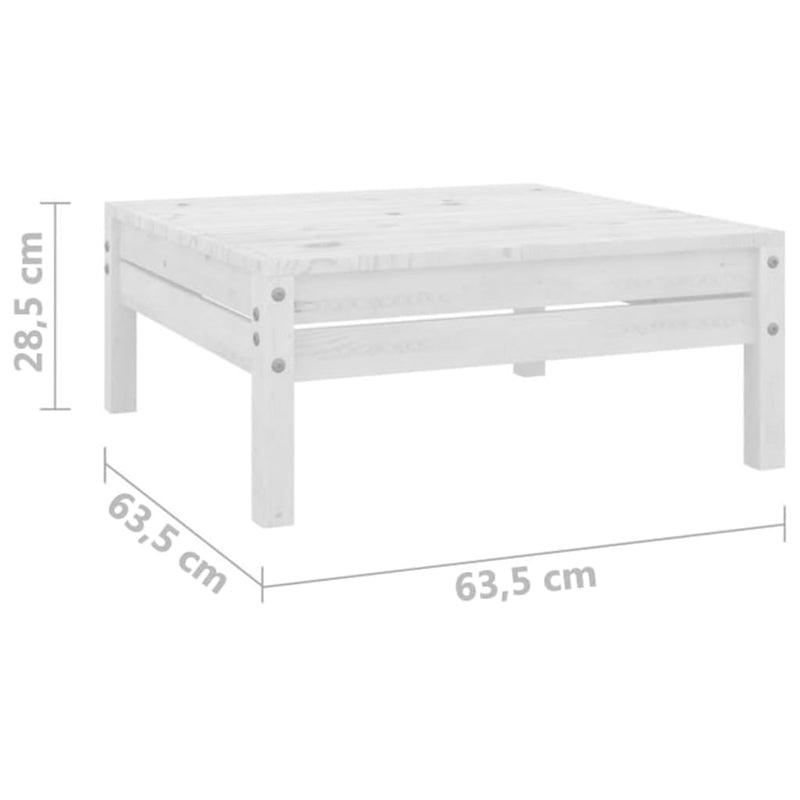 vidaXL 3 Piece Garden Lounge Set White Solid Wood Pine