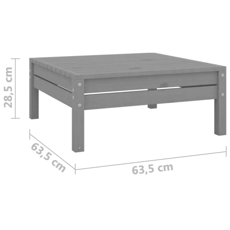 3 Piece Garden Lounge Set Grey Solid Wood Pine