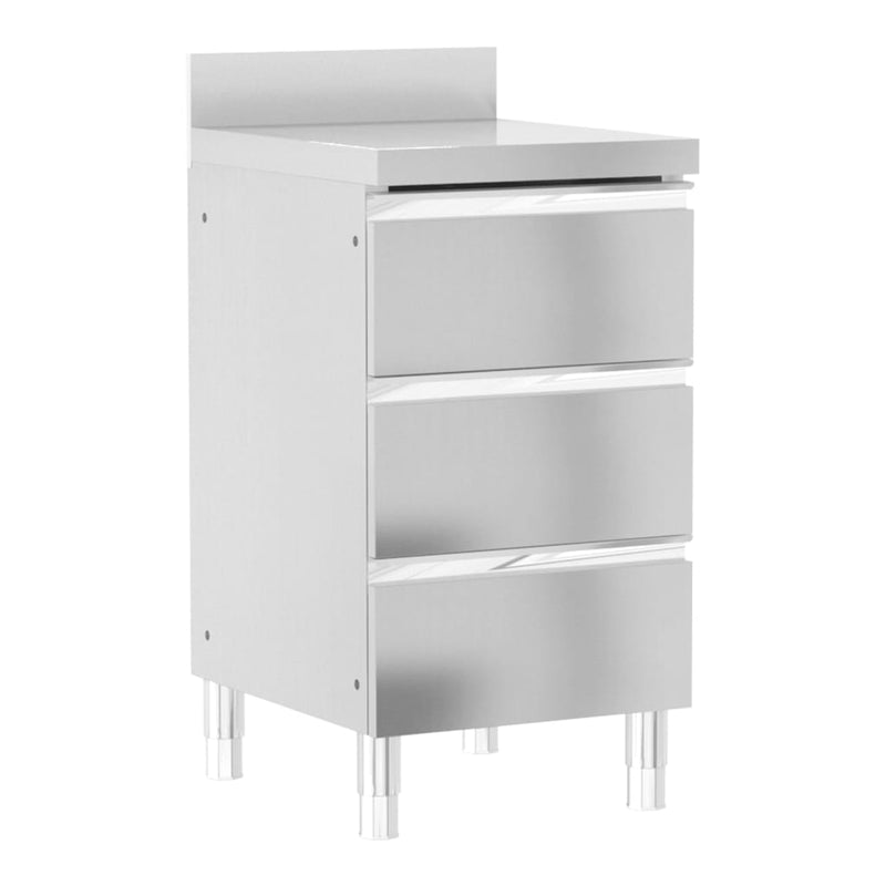 vidaXL Commercial Kitchen Cabinets 3 pcs Stainless Steel