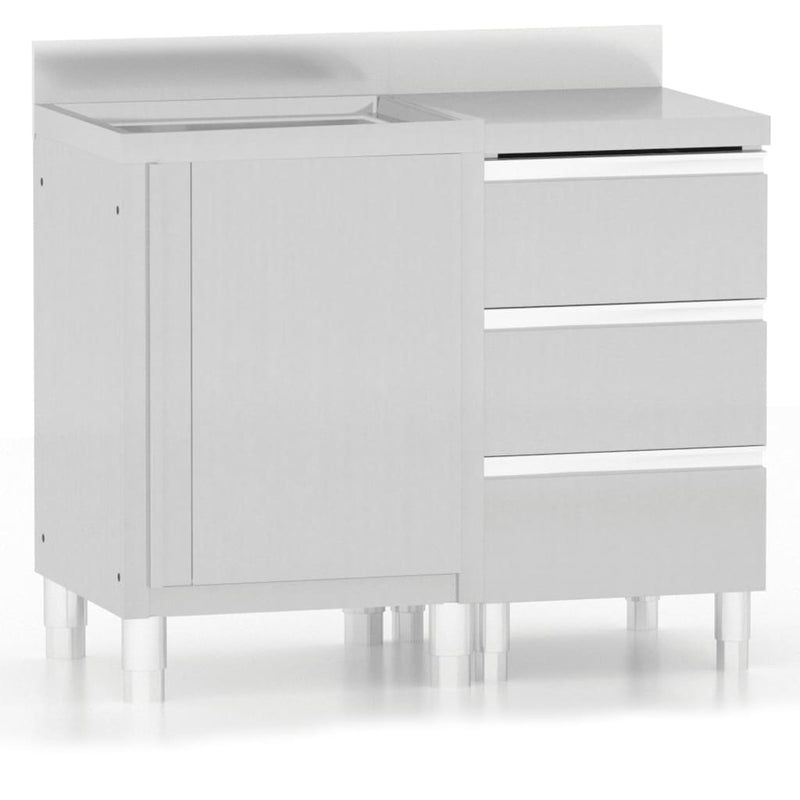 vidaXL Commercial Kitchen Cabinets 2 pcs Stainless Steel