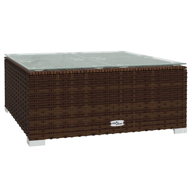 vidaXL 3 Piece Garden Lounge Set with Cushions Brown Poly Rattan