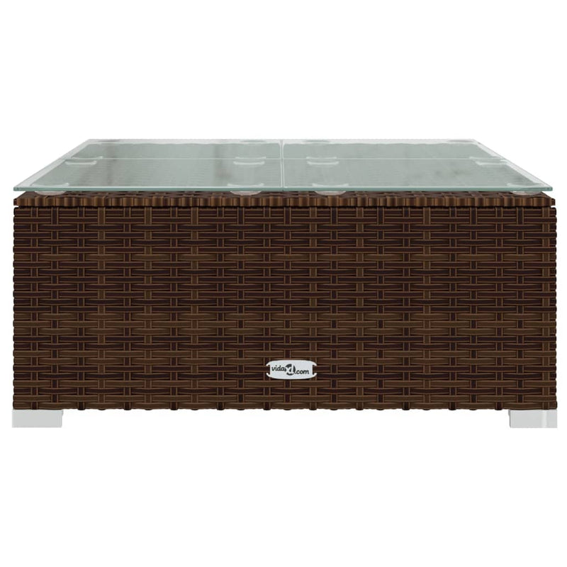 vidaXL 3 Piece Garden Lounge Set with Cushions Brown Poly Rattan