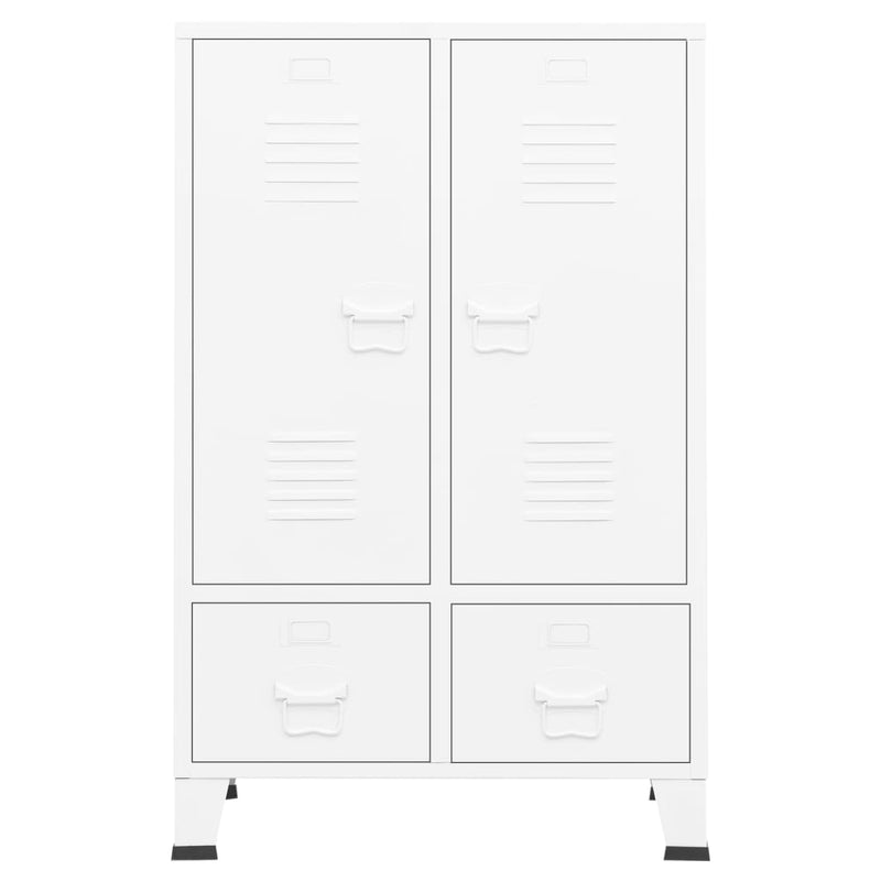 vidaXL Industrial Wardrobe White 67x35x107 cm Steel