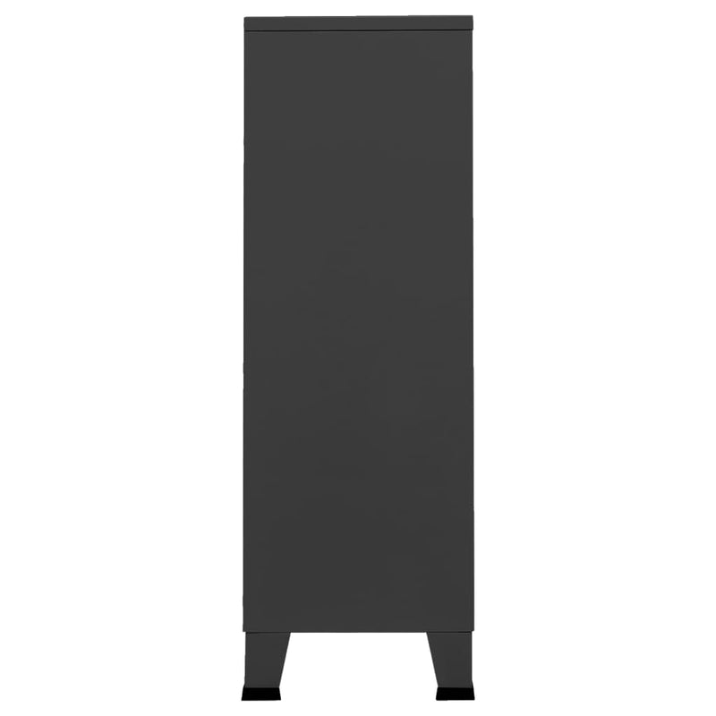 vidaXL Industrial Wardrobe Anthracite 67x35x107 cm Steel