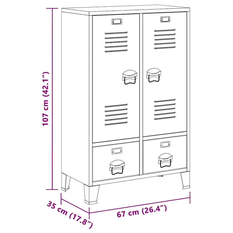Industrial Wardrobe Anthracite 67x35x107 cm Steel