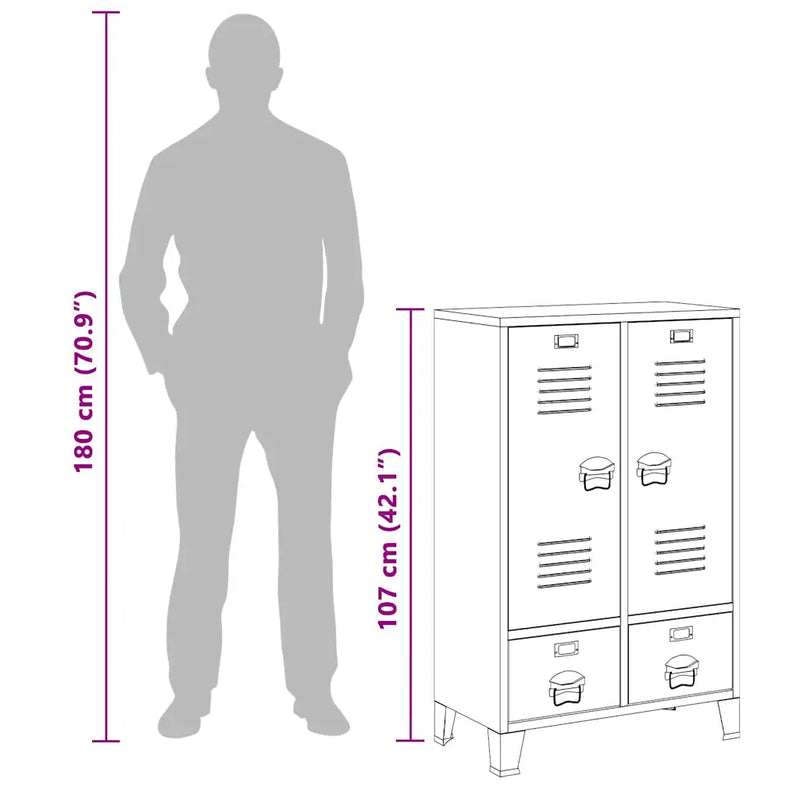 Industrial Wardrobe Anthracite 67x35x107 cm Steel