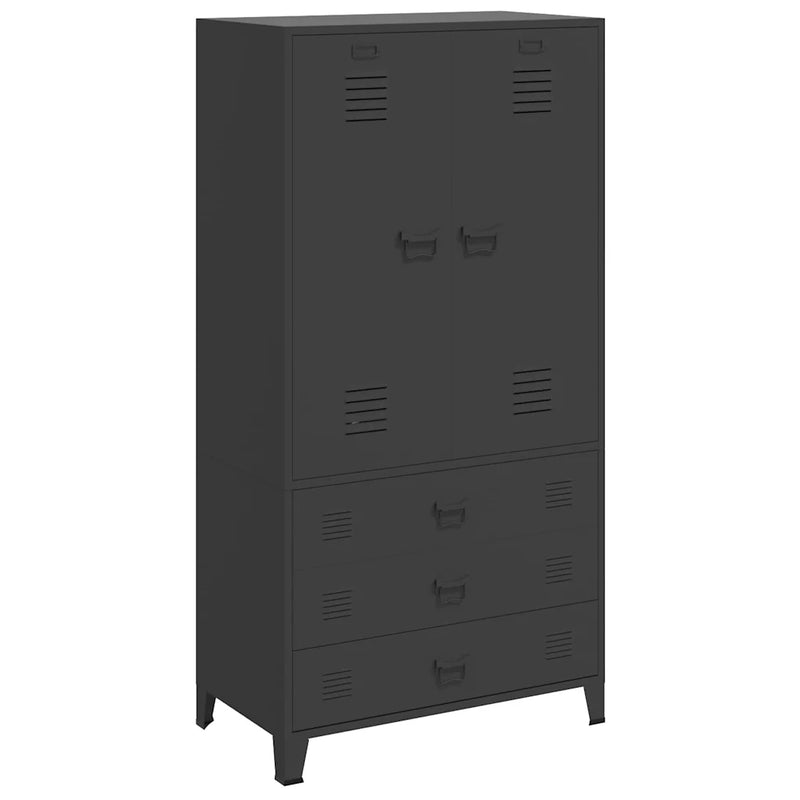 Industrial Wardrobe Black 90x50x180 cm Metal
