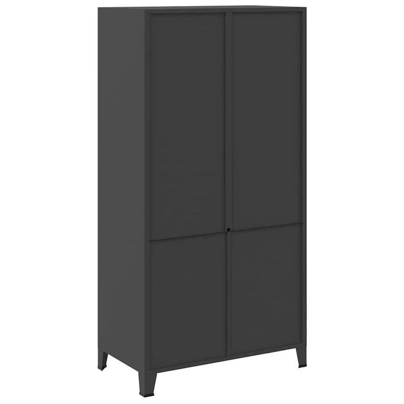 Industrial Wardrobe Black 90x50x180 cm Metal