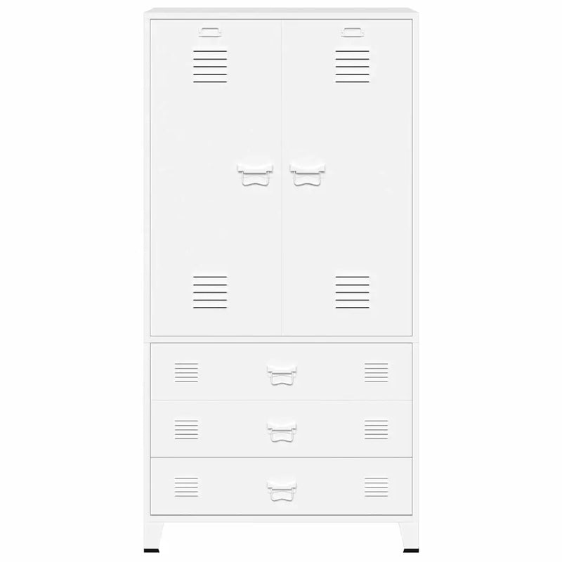 Industrial Wardrobe White 90x50x180 cm Metal