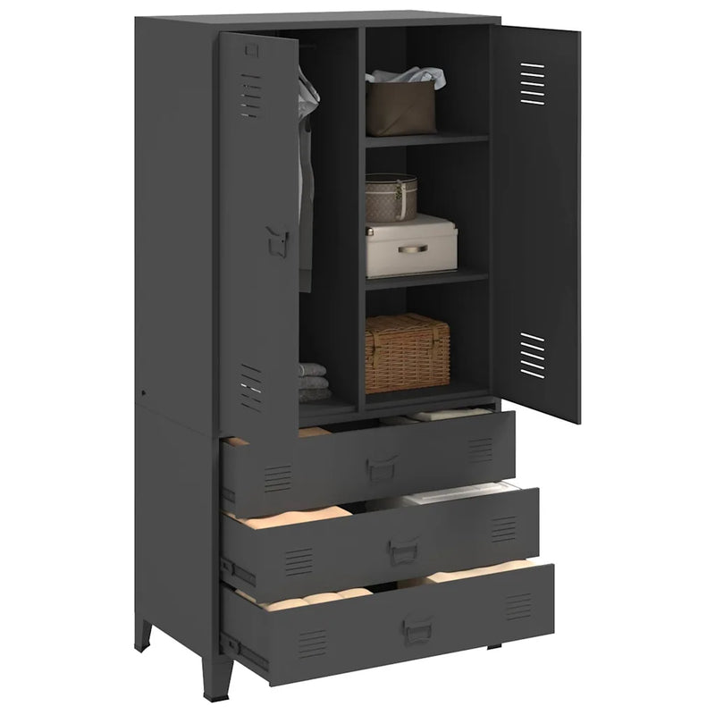 Industrial Wardrobe Anthracite 90x50x180 cm Metal