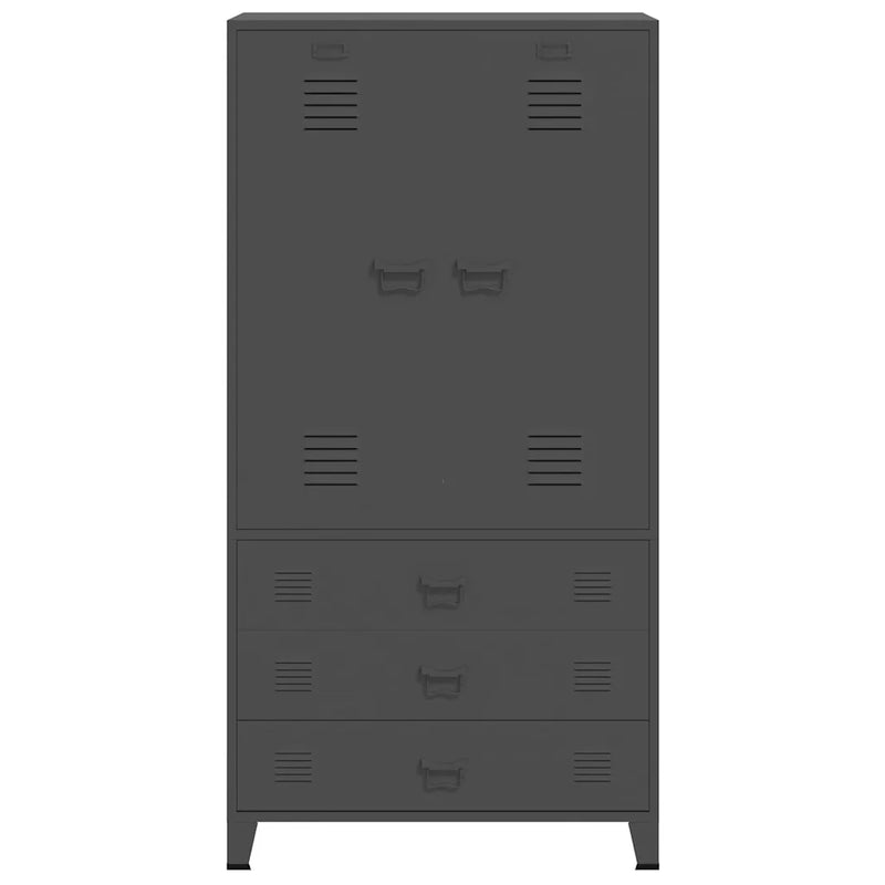 Industrial Wardrobe Anthracite 90x50x180 cm Metal