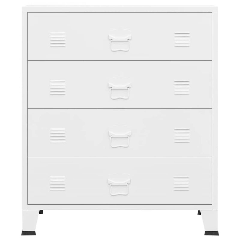 vidaXL Industrial Drawer Cabinet White 78x40x93 cm Metal