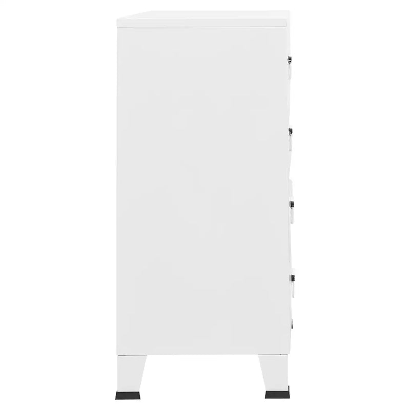Industrial Drawer Cabinet White 78x40x93 cm Metal