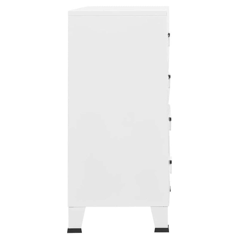 vidaXL Industrial Drawer Cabinet White 78x40x93 cm Metal