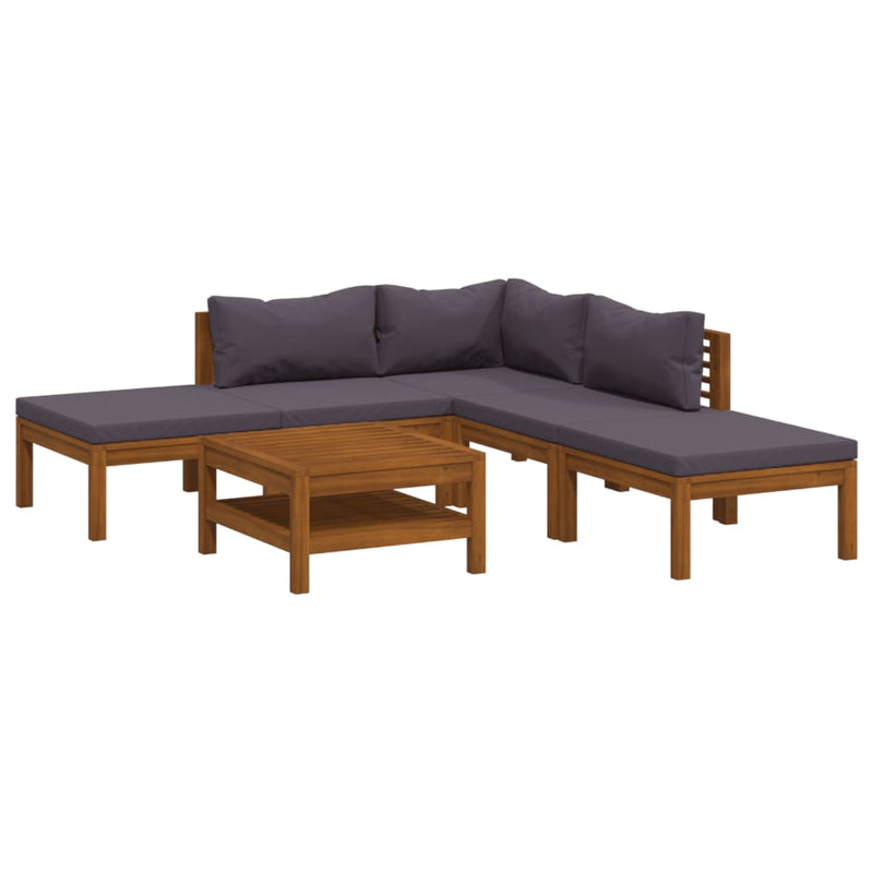 vidaXL 6 Piece Garden Lounge Set with Cushion Solid Acacia Wood