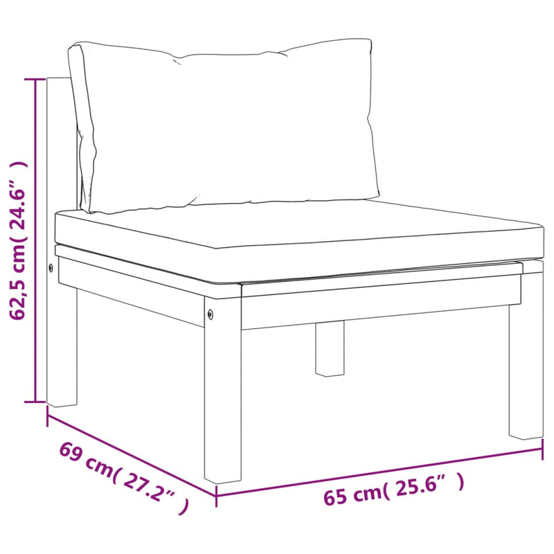 vidaXL 8 Piece Garden Lounge Set with Cushion Solid Acacia Wood