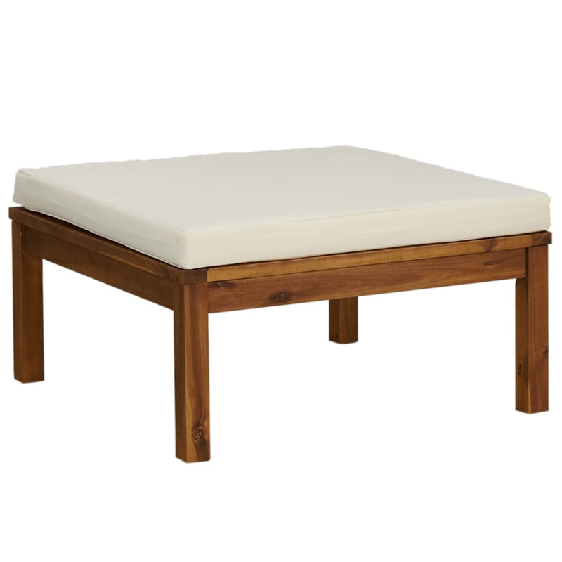 10 Piece Garden Lounge Set with Cream Cushion Solid Acacia Wood