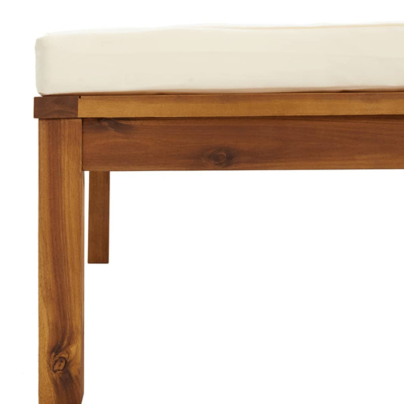 10 Piece Garden Lounge Set with Cream Cushion Solid Acacia Wood
