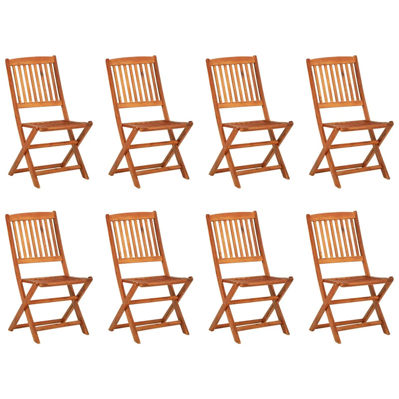 9 Piece Garden Dining Set 220x90x75 cm Solid Wood Acacia