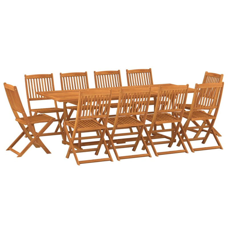 vidaXL 11 Piece Garden Dining Set 220x90x75 cm Solid Wood Acacia