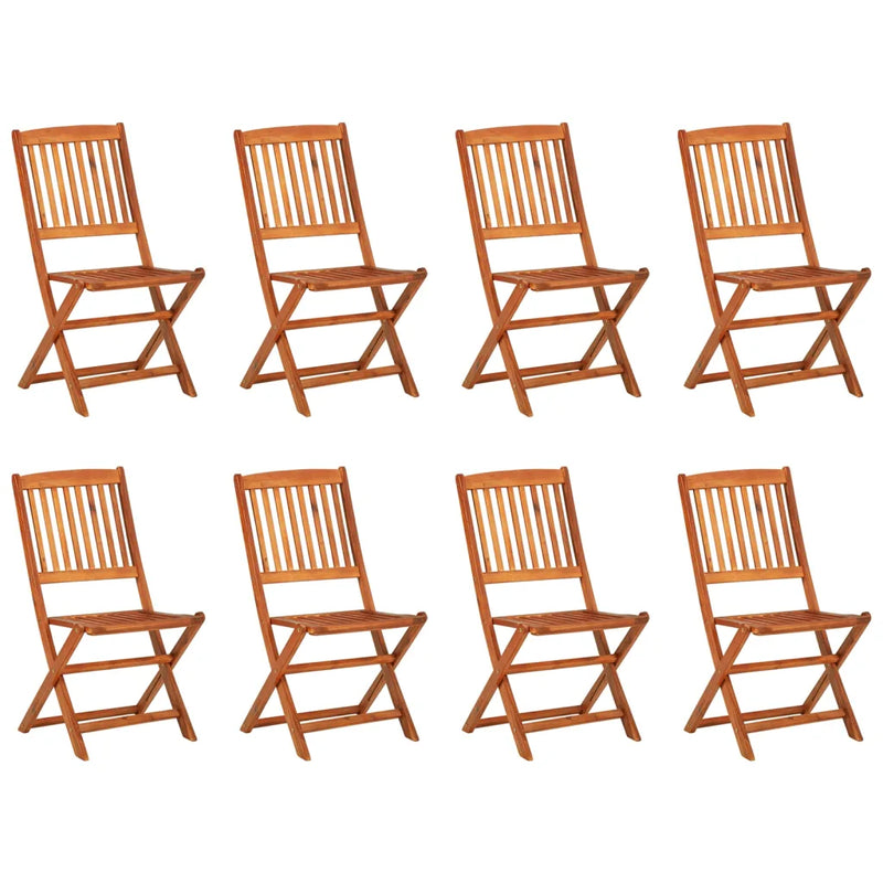 9 Piece Garden Dining Set 220x90x75 cm Solid Wood Acacia