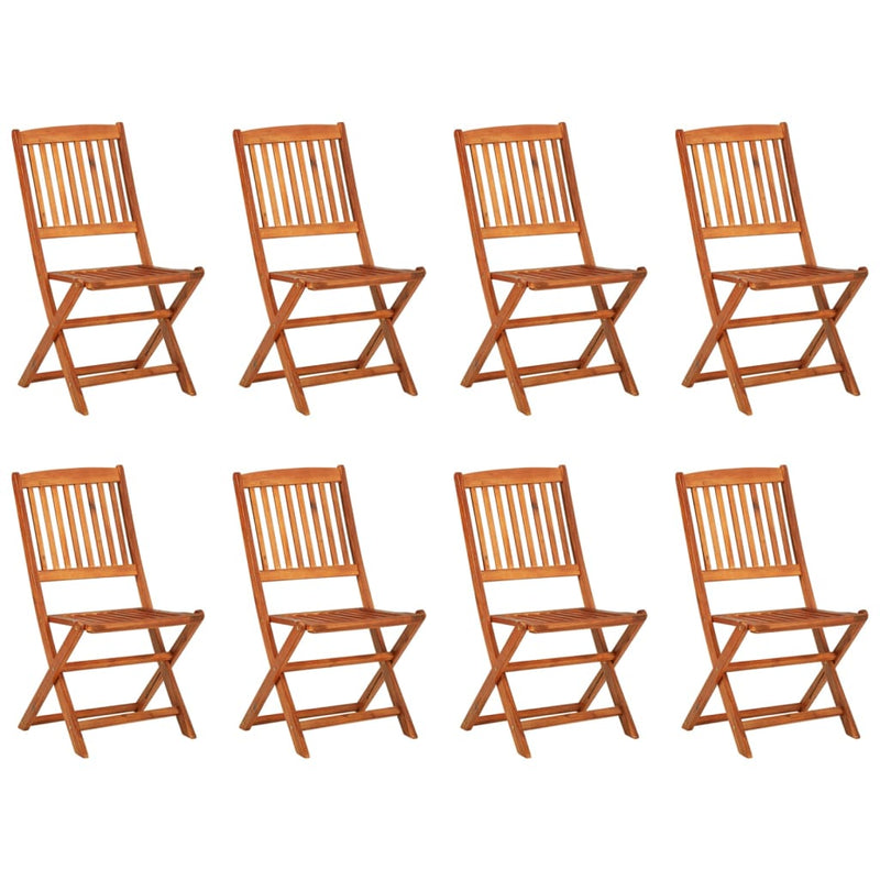 vidaXL 9 Piece Garden Dining Set 220x90x75 cm Solid Wood Acacia