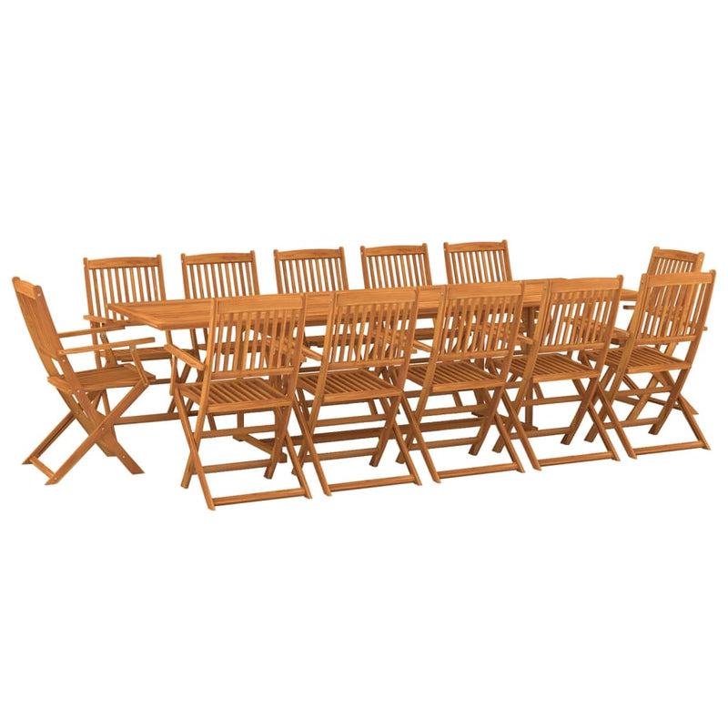 vidaXL 13 Piece Garden Dining Set 280x90x75 cm Solid Wood Acacia