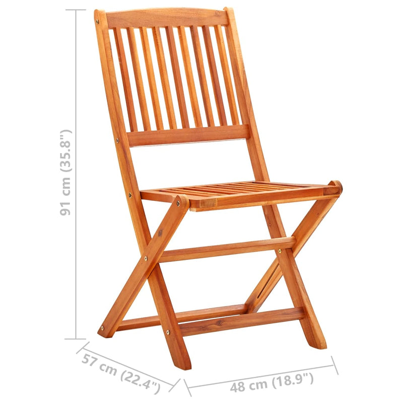 vidaXL 9 Piece Folding Outdoor Dining Set Solid Eucalyptus Wood