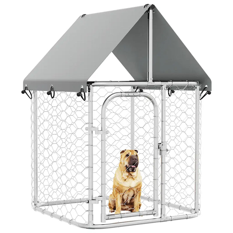 Outdoor Dog Kennel with Roof 100x100x150 cm