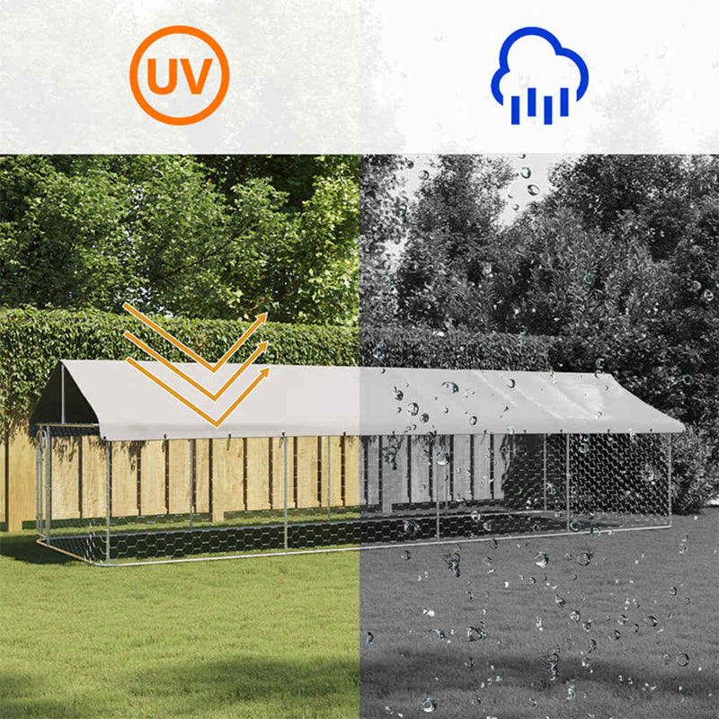 vidaXL Outdoor Dog Kennel with Roof 600x200x150 cm