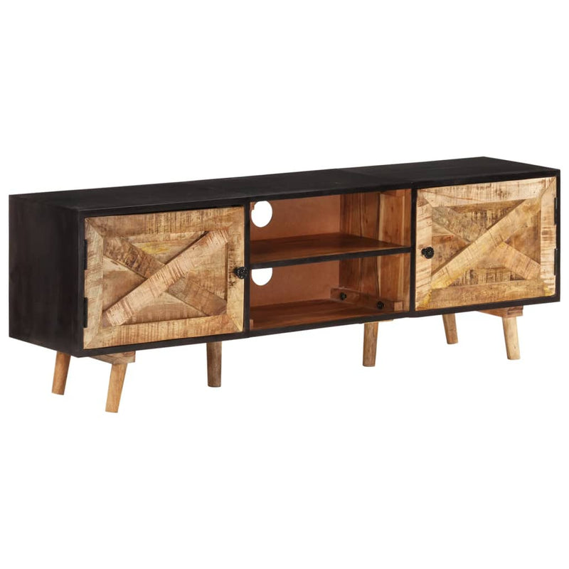vidaXL TV Cabinet 140x30x46 cm Rough Mango Wood and Solid Wood Acacia