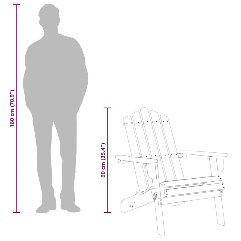 vidaXL Garden Adirondack Chair Solid Acacia Wood