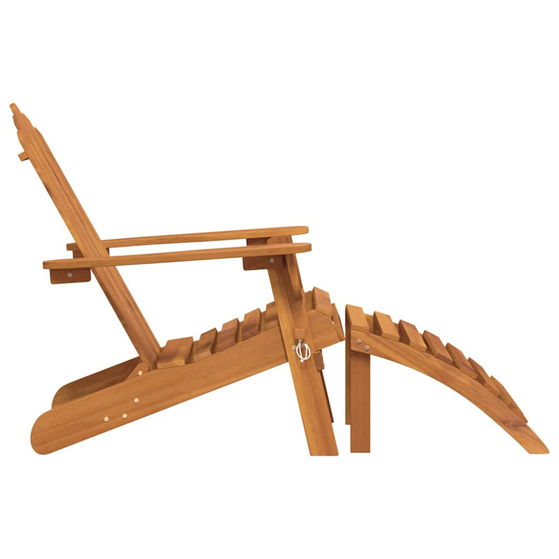 vidaXL Garden Adirondack Chair with Footrest Solid Acacia Wood