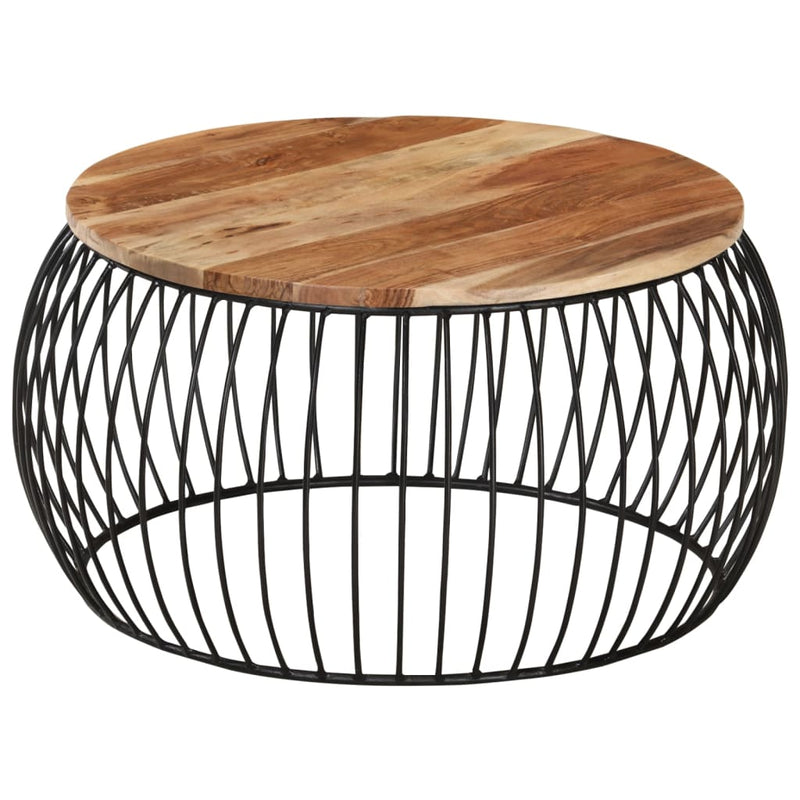 vidaXL Coffee Table Ø68 cm Solid Acacia Wood