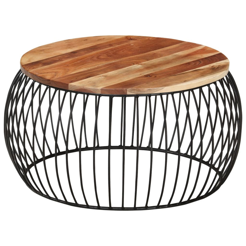 vidaXL Coffee Table Ø68 cm Solid Acacia Wood