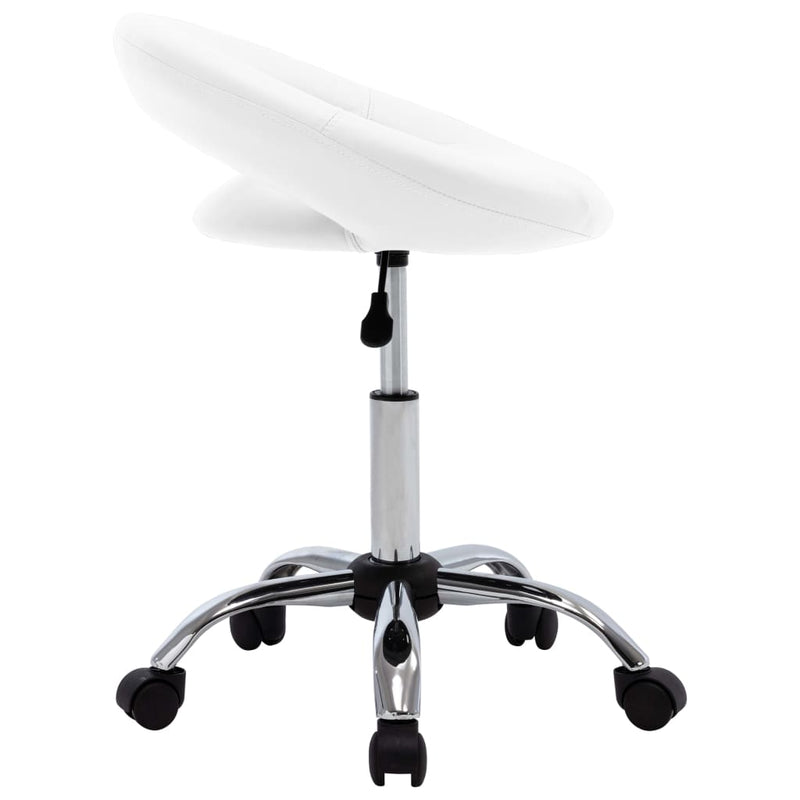 vidaXL Swivel Dining Chair White Faux Leather