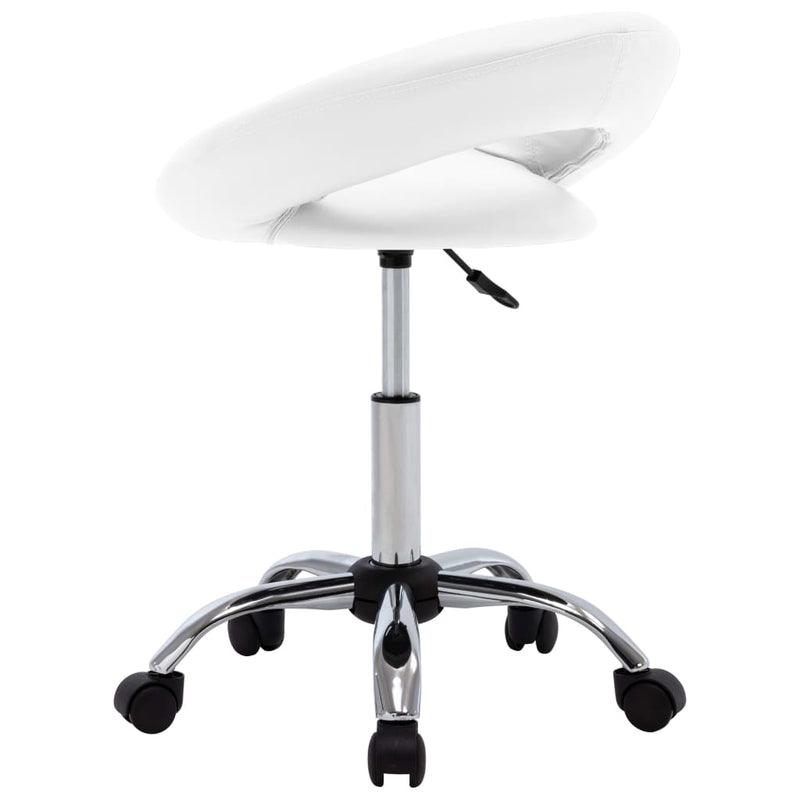 vidaXL Swivel Dining Chair White Faux Leather