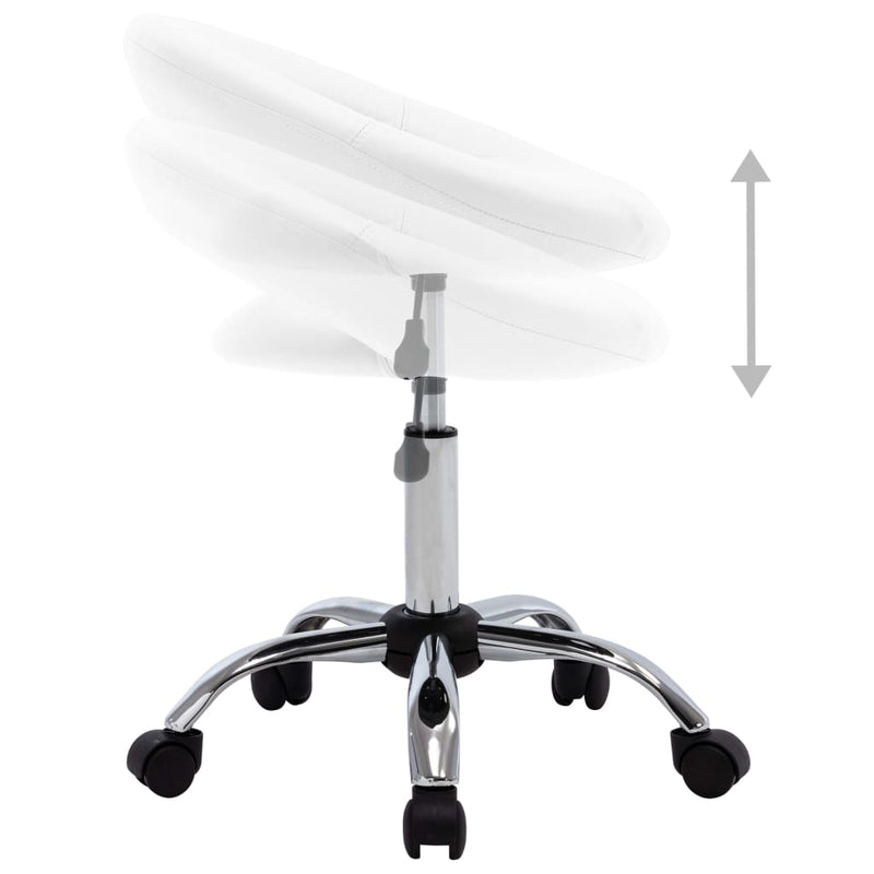 vidaXL Swivel Dining Chair White Faux Leather