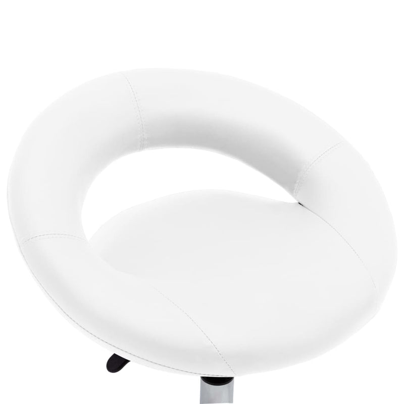 vidaXL Swivel Dining Chair White Faux Leather