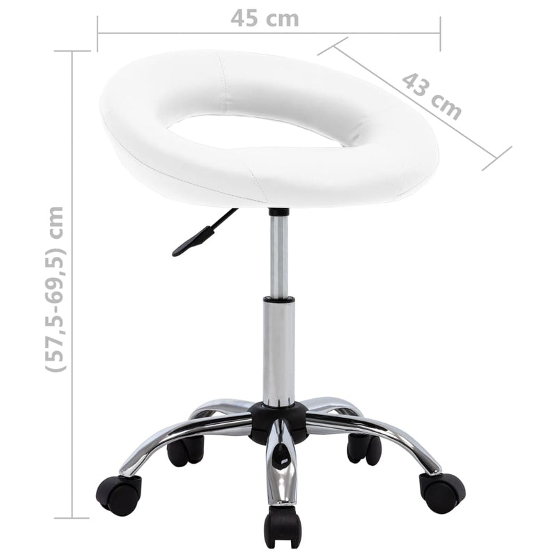 vidaXL Swivel Dining Chair White Faux Leather