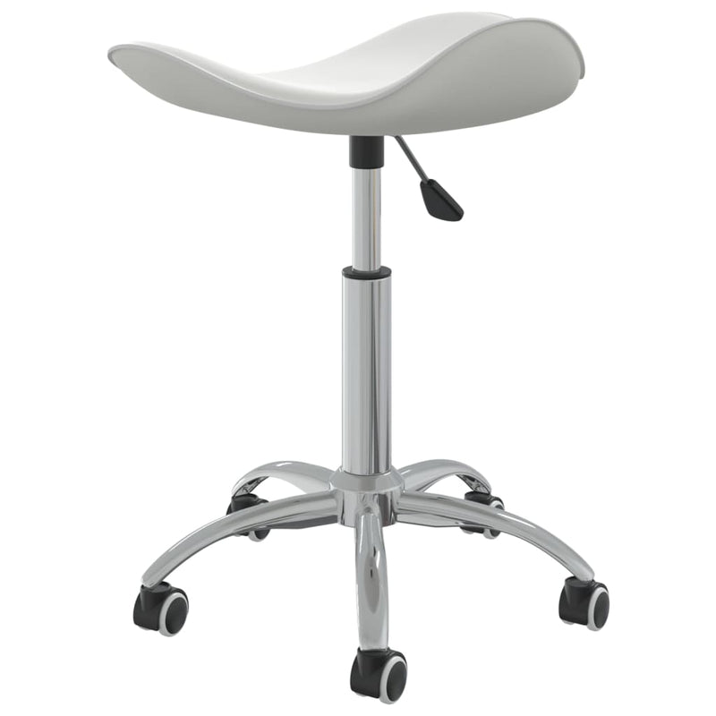 vidaXL Swivel Dining Chair White Faux Leather