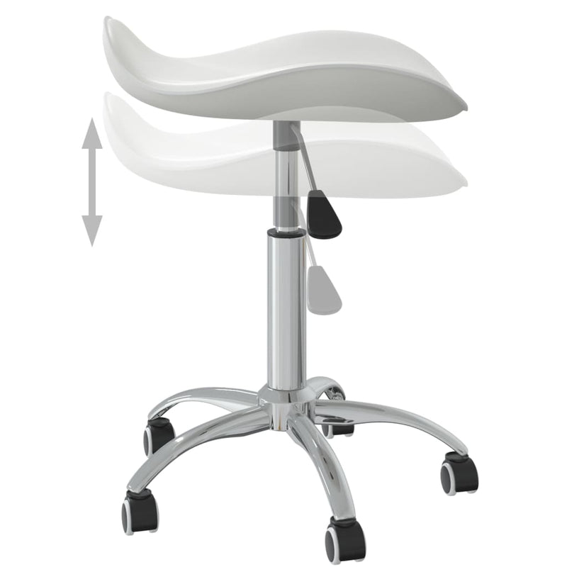 vidaXL Swivel Dining Chair White Faux Leather
