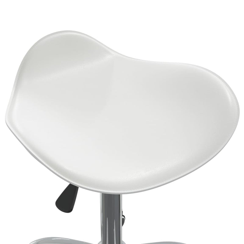 vidaXL Swivel Dining Chair White Faux Leather