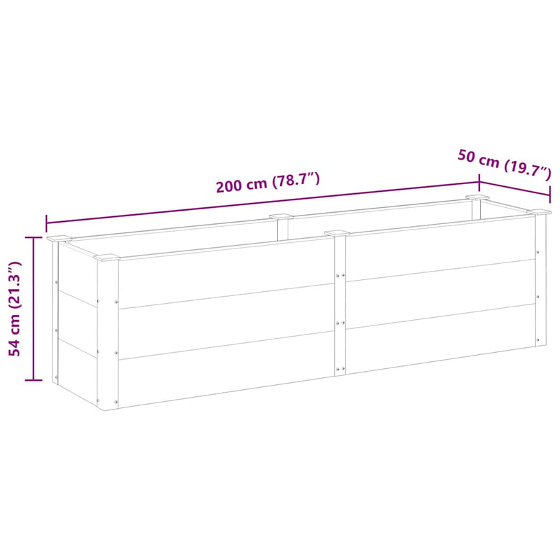 vidaXL Garden Raised Bed 200x50x54 cm WPC Grey