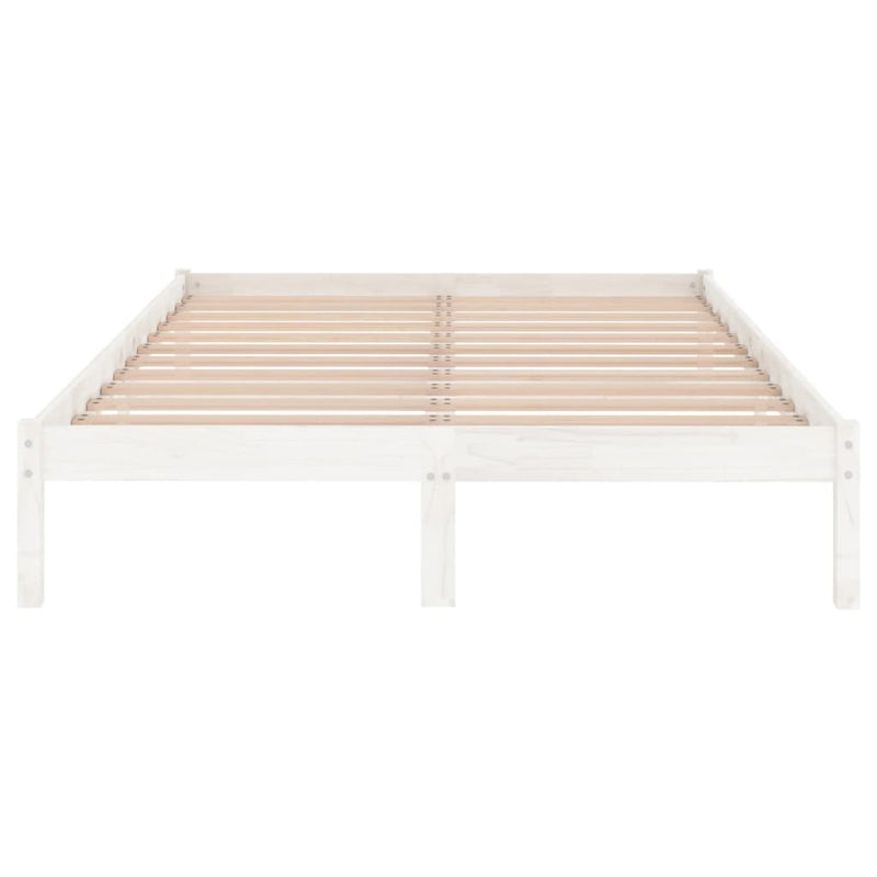 Bed Frame White Solid Wood 183x203 cm King Size