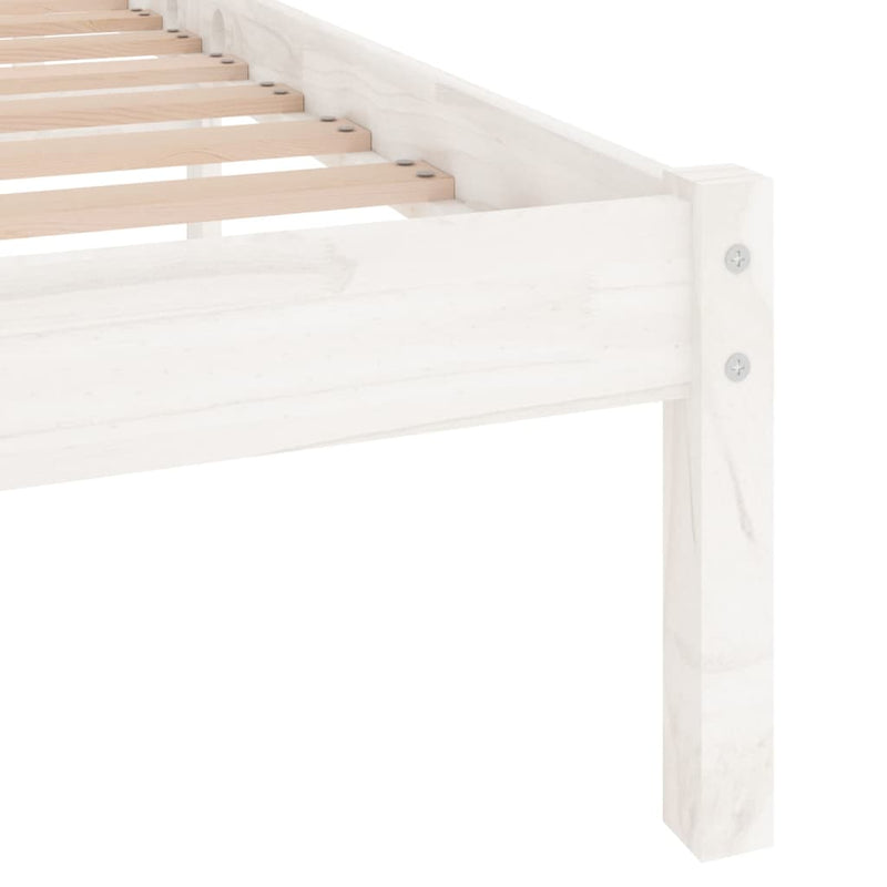 vidaXL Bed Frame without Mattress White Solid Wood 183x203 cm King