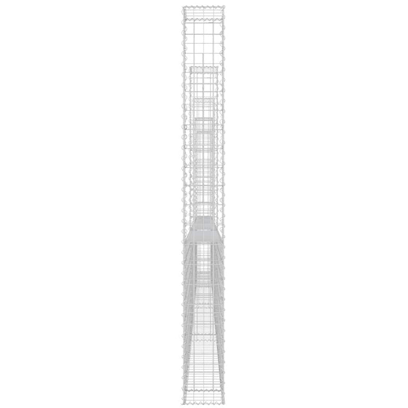 vidaXL U-shape Gabion Basket with 6 Posts Iron 620x20x200 cm