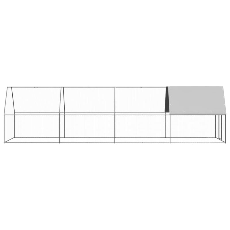 vidaXL Outdoor Chicken Cage 2x8x2 m Galvanised Steel