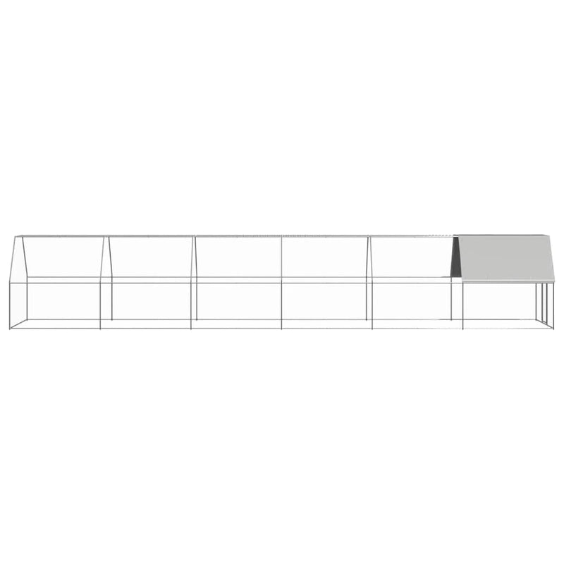 vidaXL Outdoor Chicken Cage 2x12x2 m Galvanised Steel