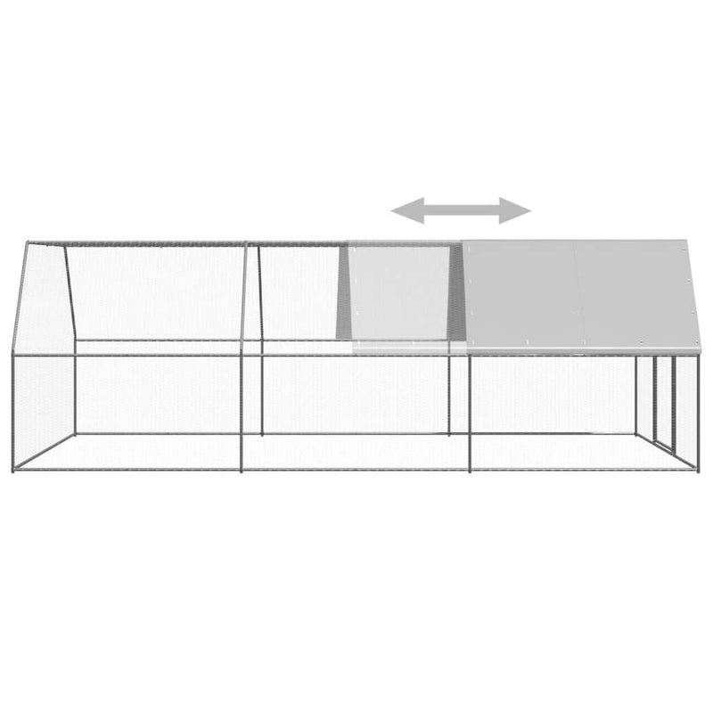 vidaXL Outdoor Chicken Cage 3x6x2 m Galvanised Steel